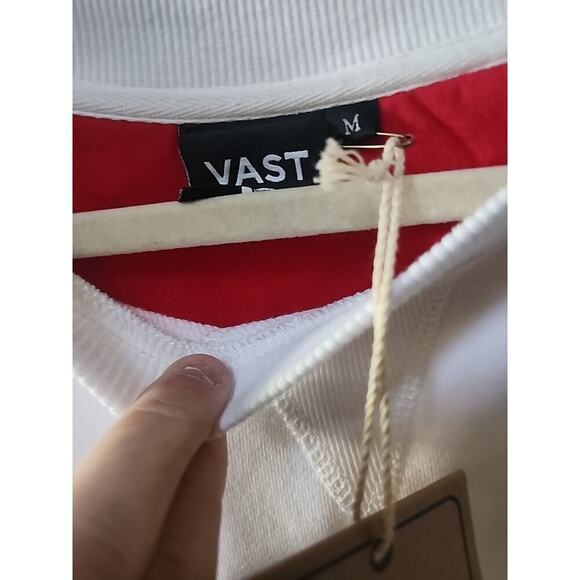 Vast White Crewneck Sweatshirt Medium Nwt New Surf Lifestyle A129 Excellent New - Picture 4 of 9